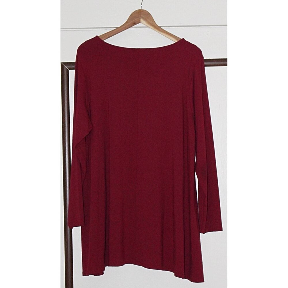 Eileen Fisher - Bateau Neck, Step Hem Tunic in Cozy Viscose Jersey,, 1X - Picture 4 of 7